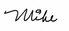 Mike's signature